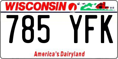 WI license plate 785YFK