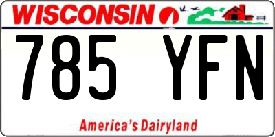 WI license plate 785YFN