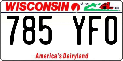 WI license plate 785YFO