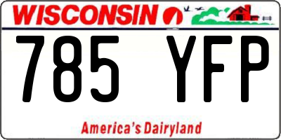 WI license plate 785YFP