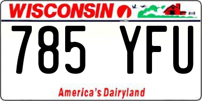 WI license plate 785YFU