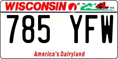 WI license plate 785YFW