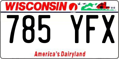 WI license plate 785YFX