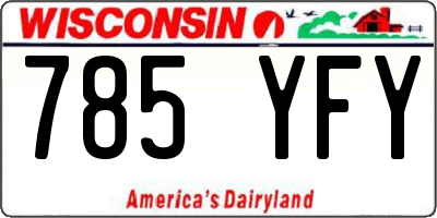 WI license plate 785YFY