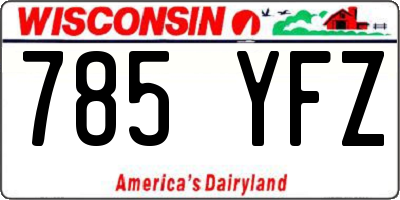 WI license plate 785YFZ