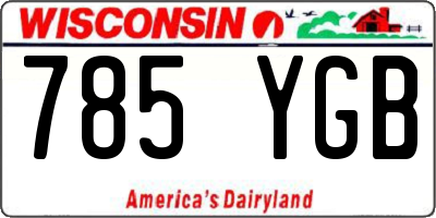 WI license plate 785YGB