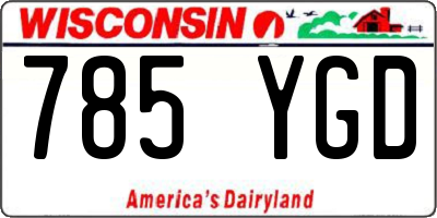 WI license plate 785YGD