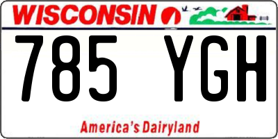WI license plate 785YGH