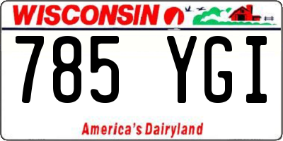 WI license plate 785YGI