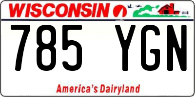 WI license plate 785YGN