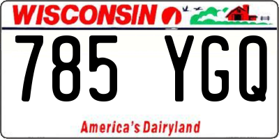 WI license plate 785YGQ