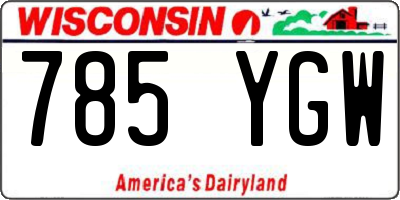 WI license plate 785YGW