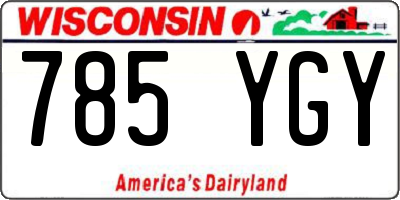 WI license plate 785YGY