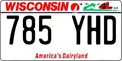 WI license plate 785YHD