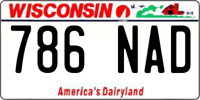 WI license plate 786NAD