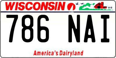 WI license plate 786NAI