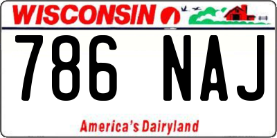 WI license plate 786NAJ