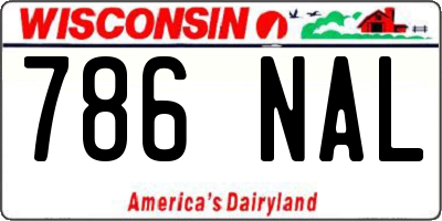 WI license plate 786NAL