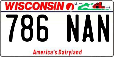 WI license plate 786NAN