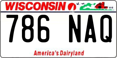 WI license plate 786NAQ