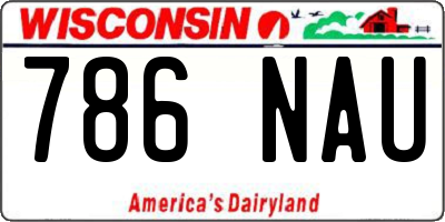WI license plate 786NAU