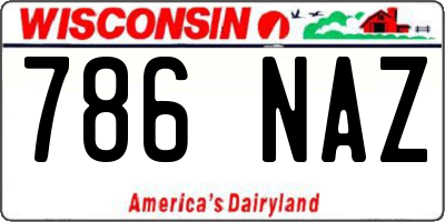 WI license plate 786NAZ