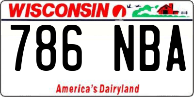 WI license plate 786NBA