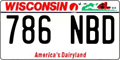 WI license plate 786NBD