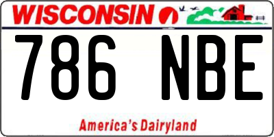 WI license plate 786NBE