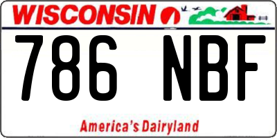 WI license plate 786NBF