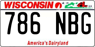 WI license plate 786NBG