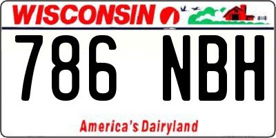 WI license plate 786NBH