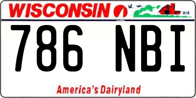 WI license plate 786NBI