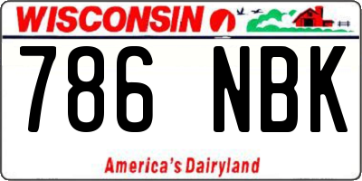 WI license plate 786NBK