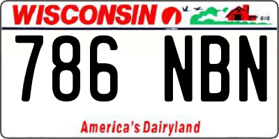 WI license plate 786NBN