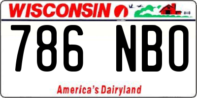 WI license plate 786NBO