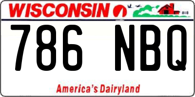WI license plate 786NBQ