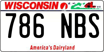 WI license plate 786NBS
