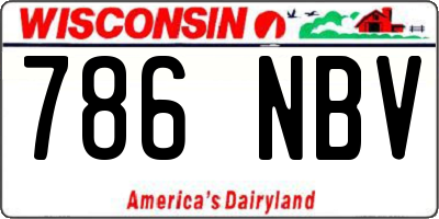 WI license plate 786NBV