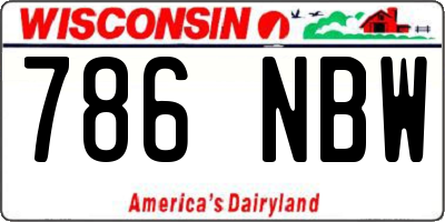 WI license plate 786NBW