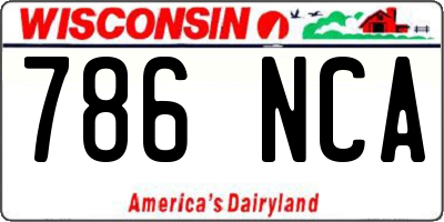 WI license plate 786NCA