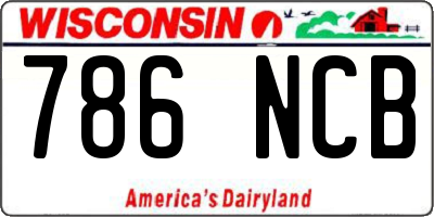 WI license plate 786NCB