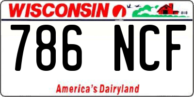 WI license plate 786NCF
