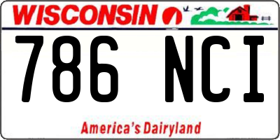 WI license plate 786NCI