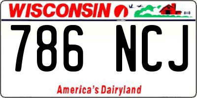 WI license plate 786NCJ