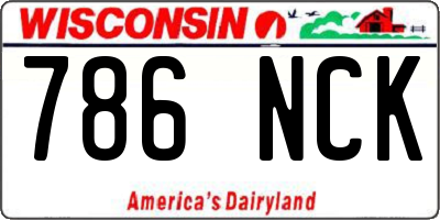 WI license plate 786NCK
