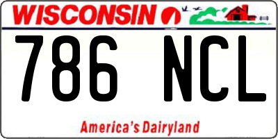 WI license plate 786NCL