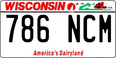 WI license plate 786NCM