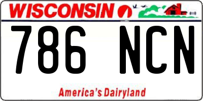 WI license plate 786NCN
