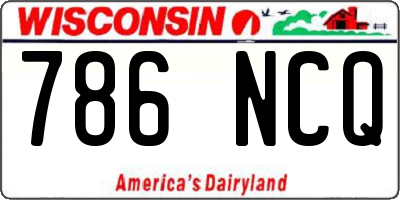 WI license plate 786NCQ